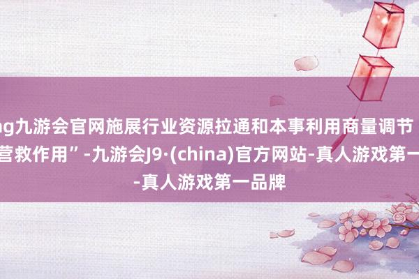 ag九游会官网施展行业资源拉通和本事利用商量调节“两大营救作用”-九游会J9·(china)官方网站-真人游戏第一品牌